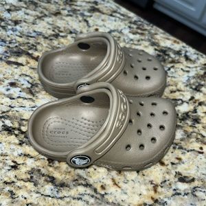 Tan Infant Crocs